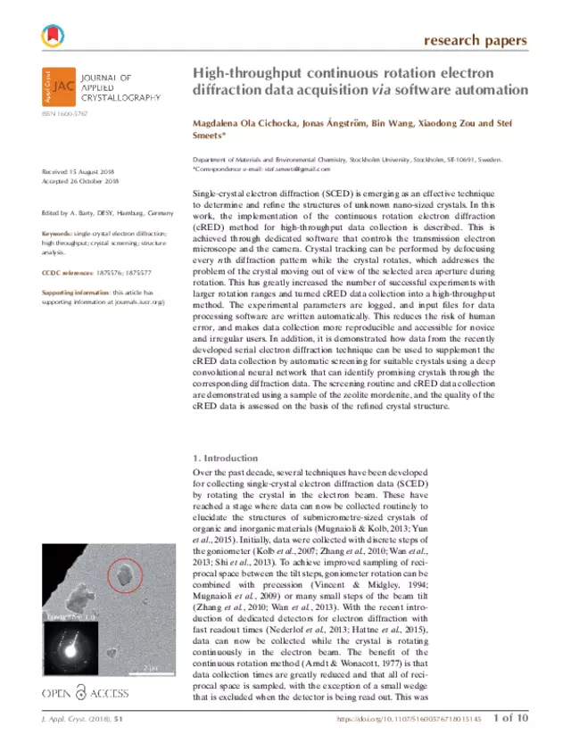 High-throughput continuous rotation electron diffraction data acquisition via software automation
