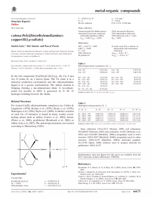 catena-Poly[[bis-(ethylenediamine)copper(II)]-u-sulfato]