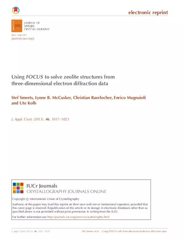 Using FOCUS to solve zeolite structures from three-dimensional electron diffraction data