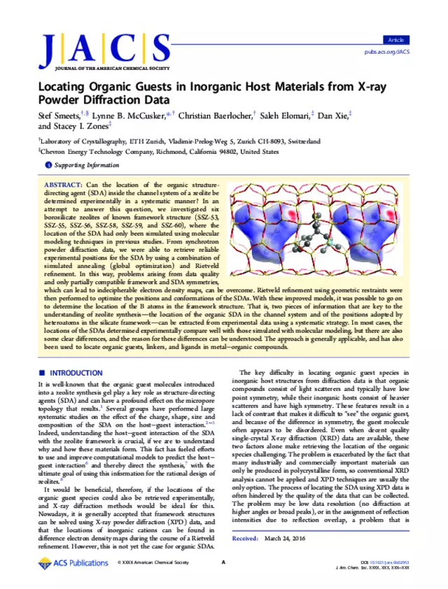 Locating Organic Guests in Inorganic Host Materials from X-ray Powder Diffraction Data
