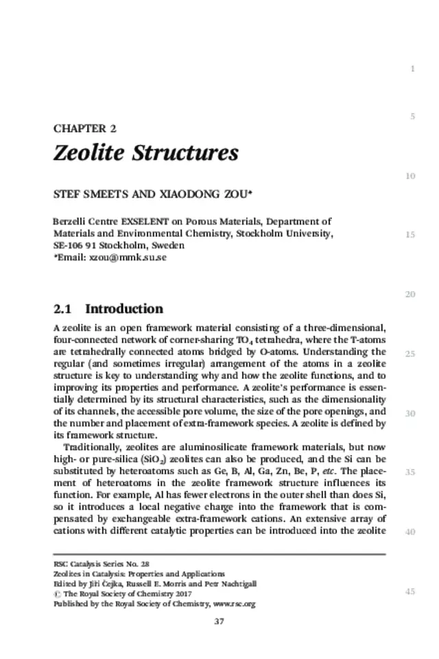 Zeolite Structures