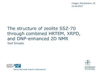 The structure of zeolite SSZ-70 through combined HRTEM, XRPD, and 2D NMR
